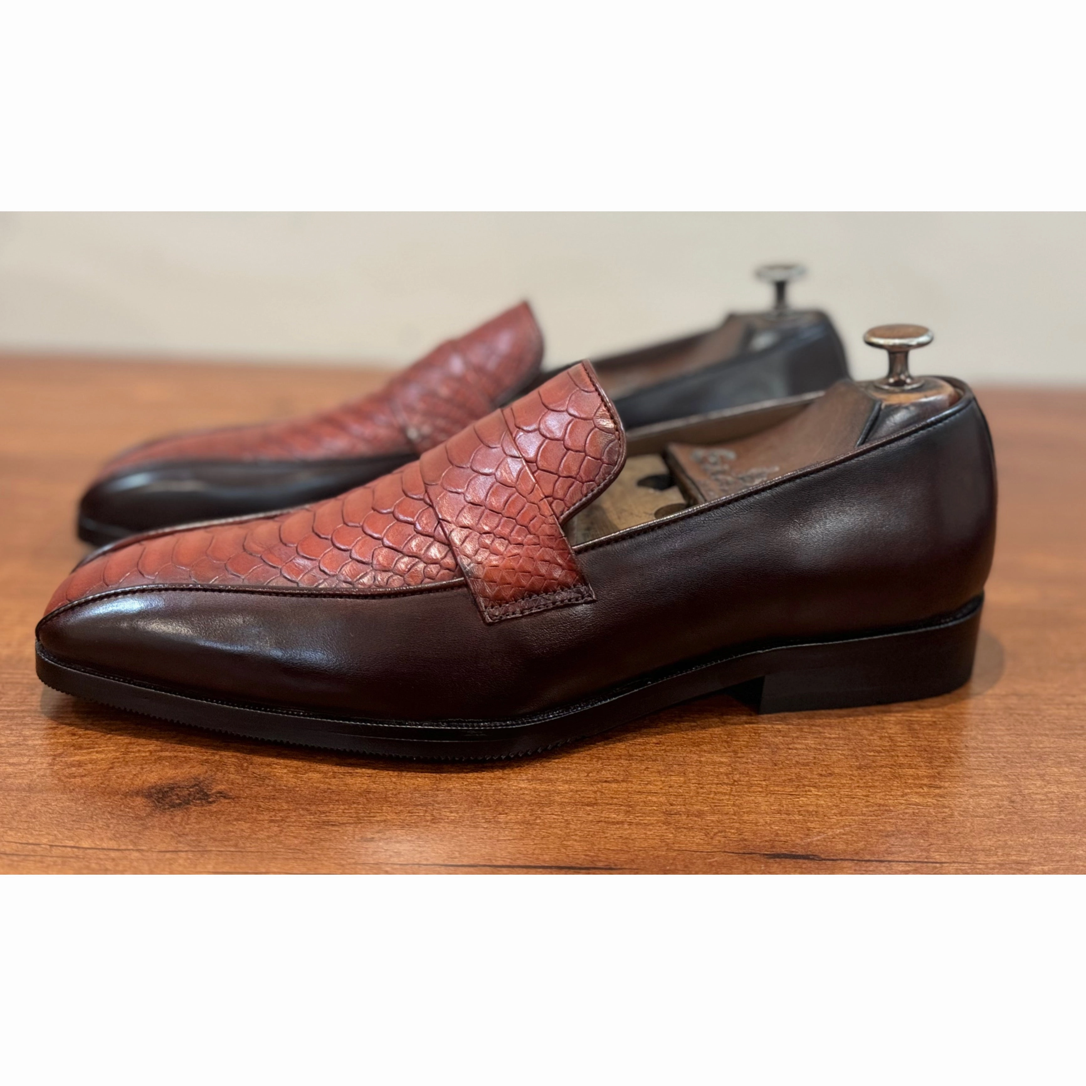 Loafers With Rhinestones Carlo Brown Loafers