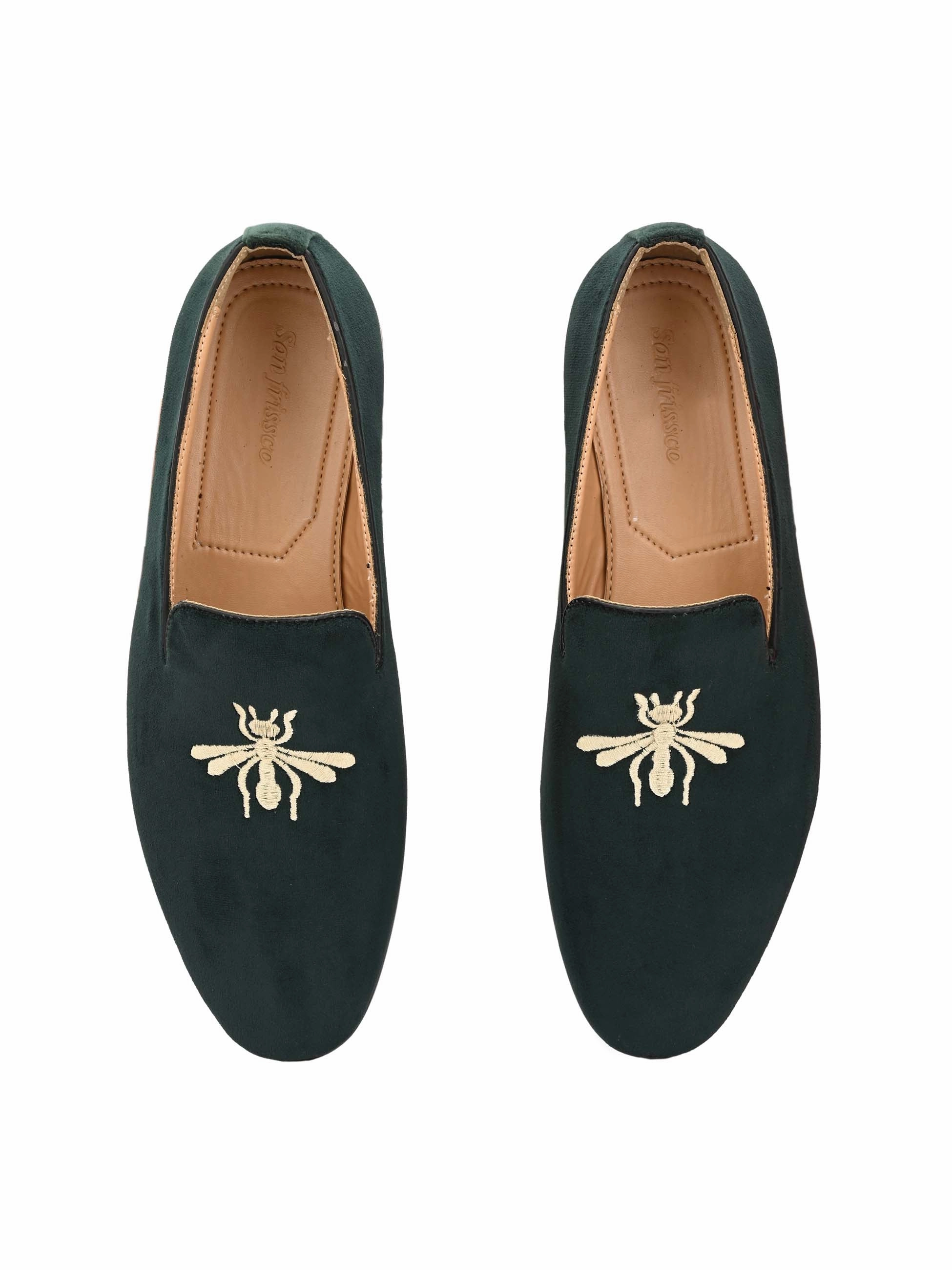 Dark Green Embroidered Loafers Timberland Platform Loafers