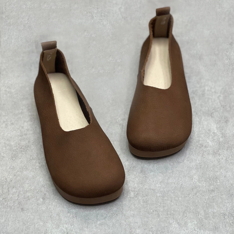 Casual Style Soft Leather Slip-on Shoes Casual Rain Shoes