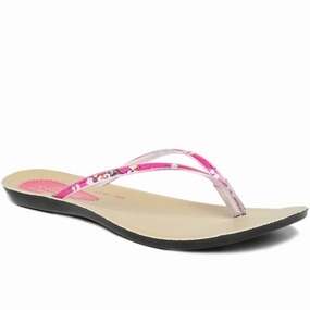 Women's Pink Solea Flip-Flops Flip Flops With Pearls