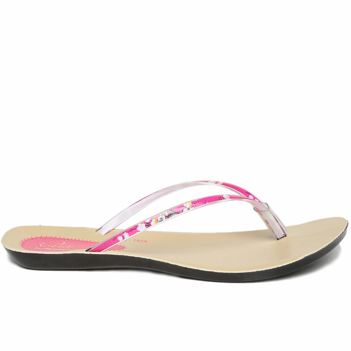 Women's Pink Solea Flip-Flops Flip Flops Socken