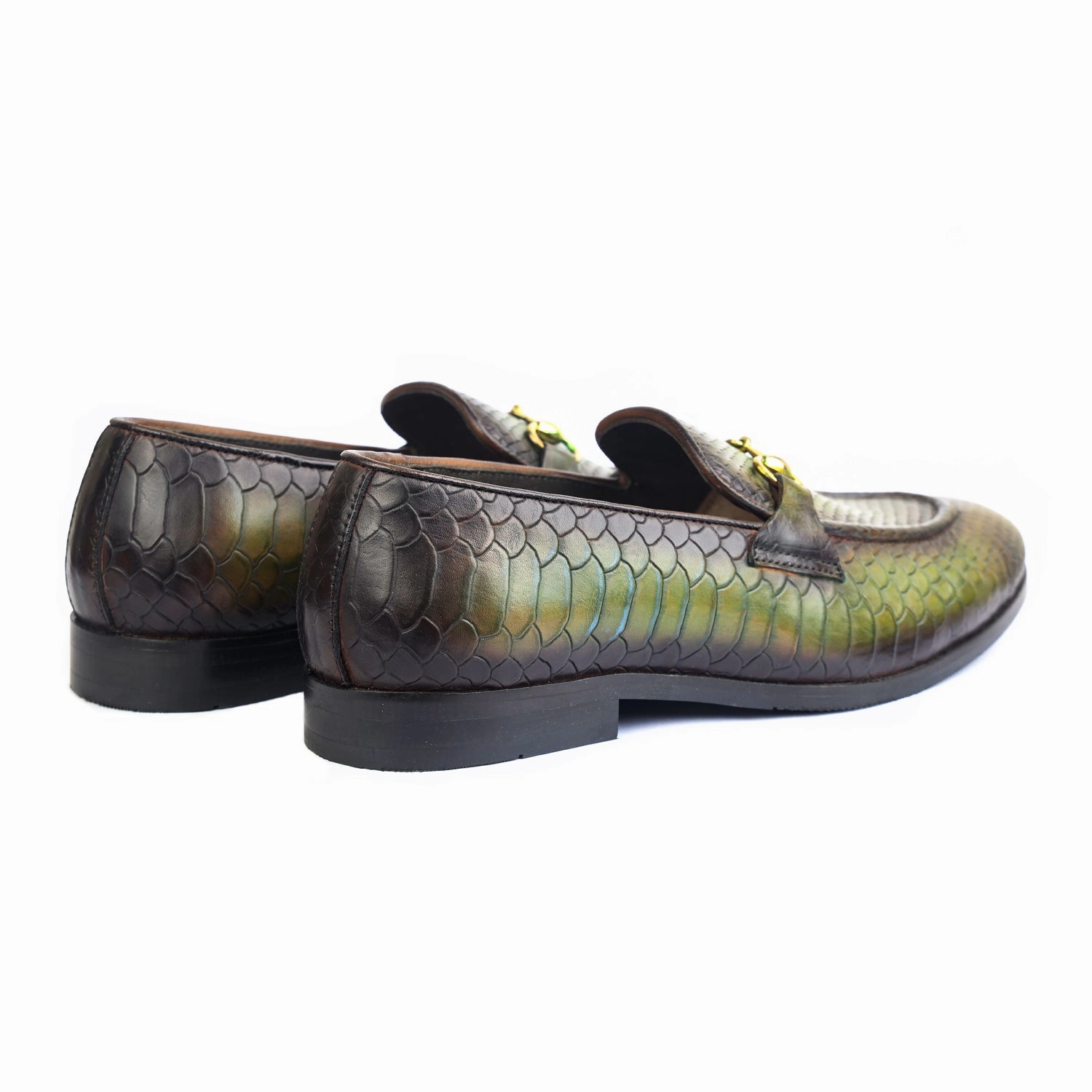 Python Embossed Loafers Green The Bear Loafers