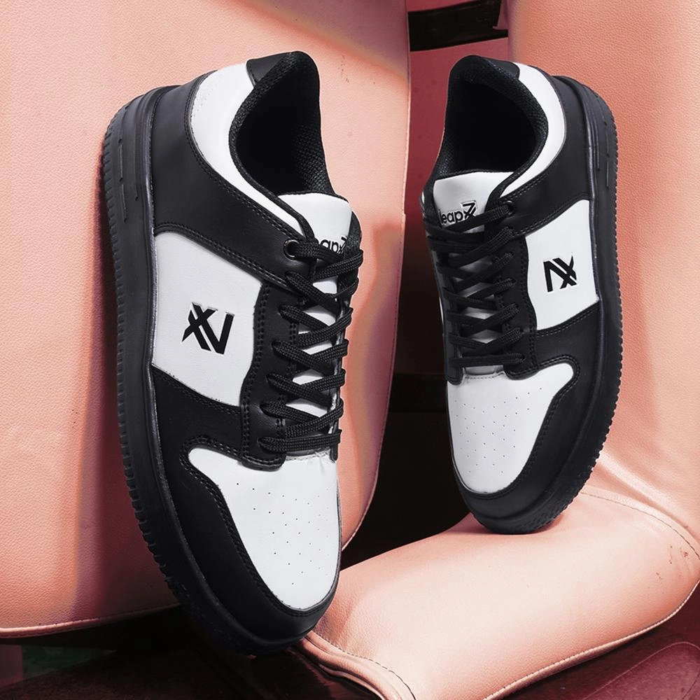 Leap7x Casual Black Lacing Sneakers For Men DENMARK By Liberty Casual Shoes Low Price Online