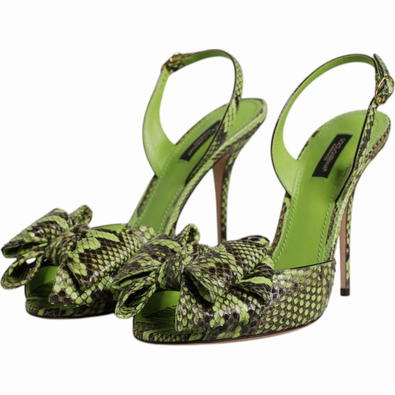 Dolce & Gabbana Green Python Leather Heels Sandals Shoes Sandals Dunns River Photos