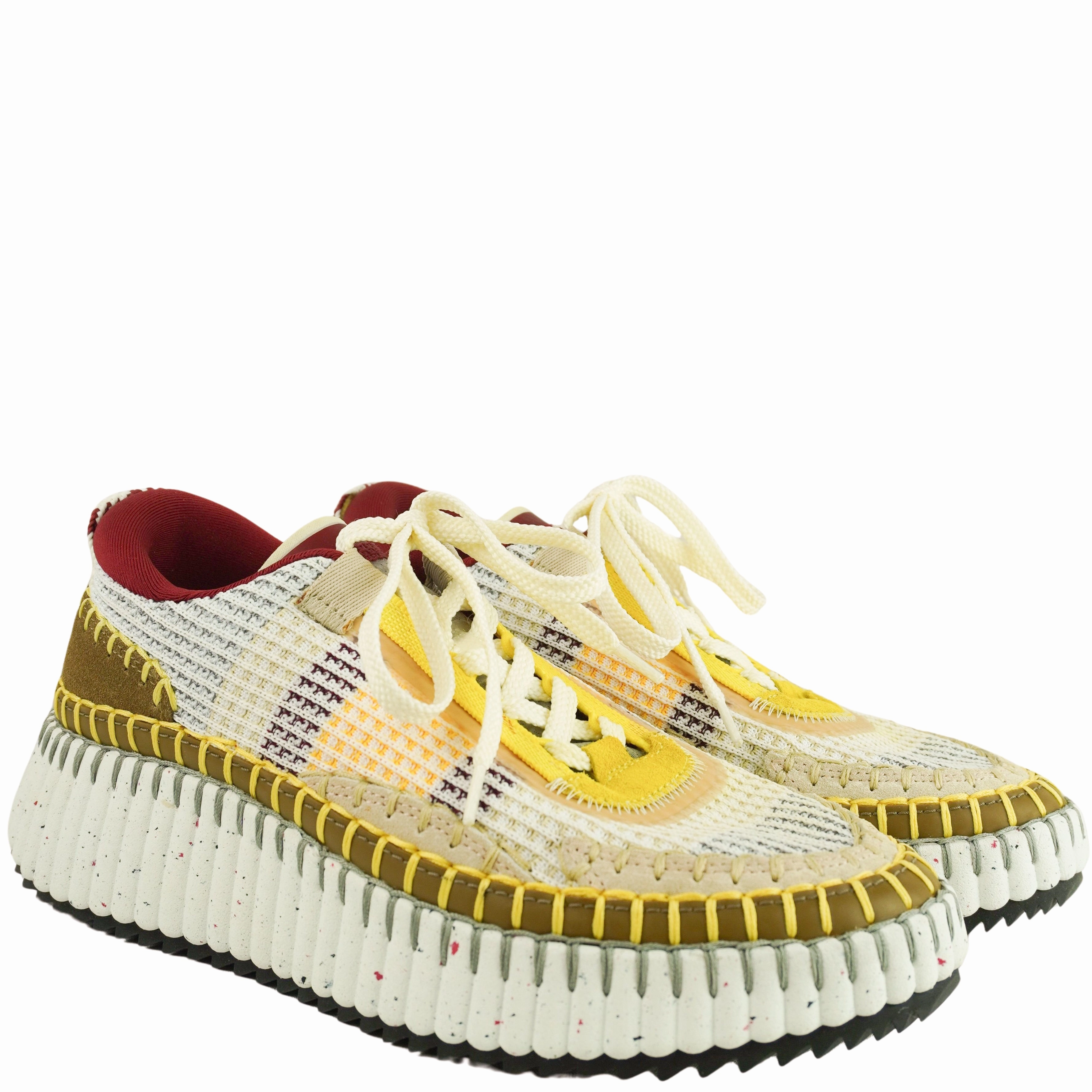 Chlo Nama Sneakers in Light Khaki Foot Shoes