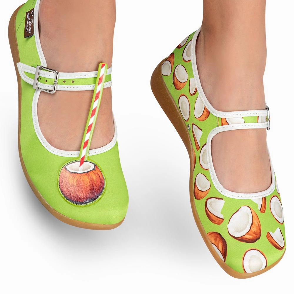 Chocolaticas Coco Women's Mary Jane Flat Flat Shoes With Maxi Dress