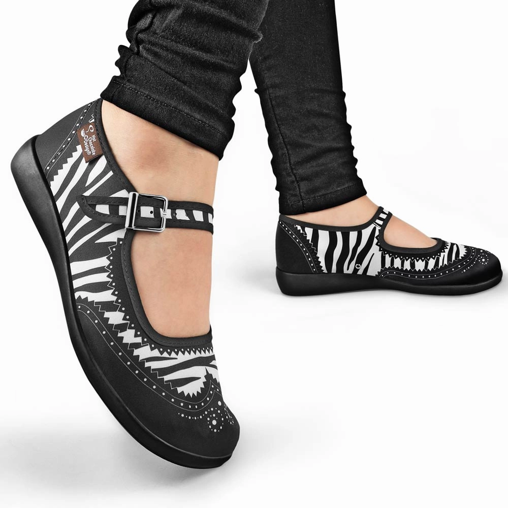 Chocolaticas Havana Zebra Women's Mary Jane Flat Shoes Flat Shoes Dsw