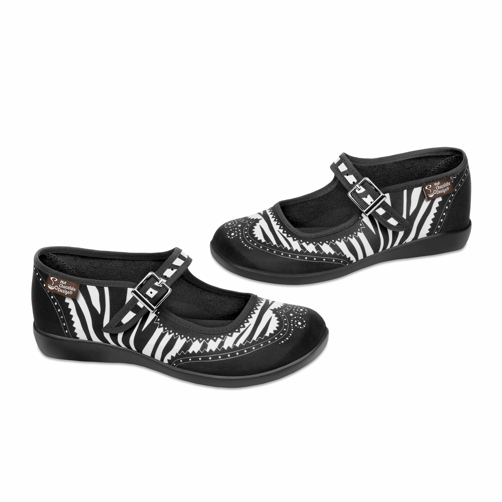 Rebecca Minkoff Flat Shoes Chocolaticas Havana Zebra Women's Mary Jane Flat Shoes