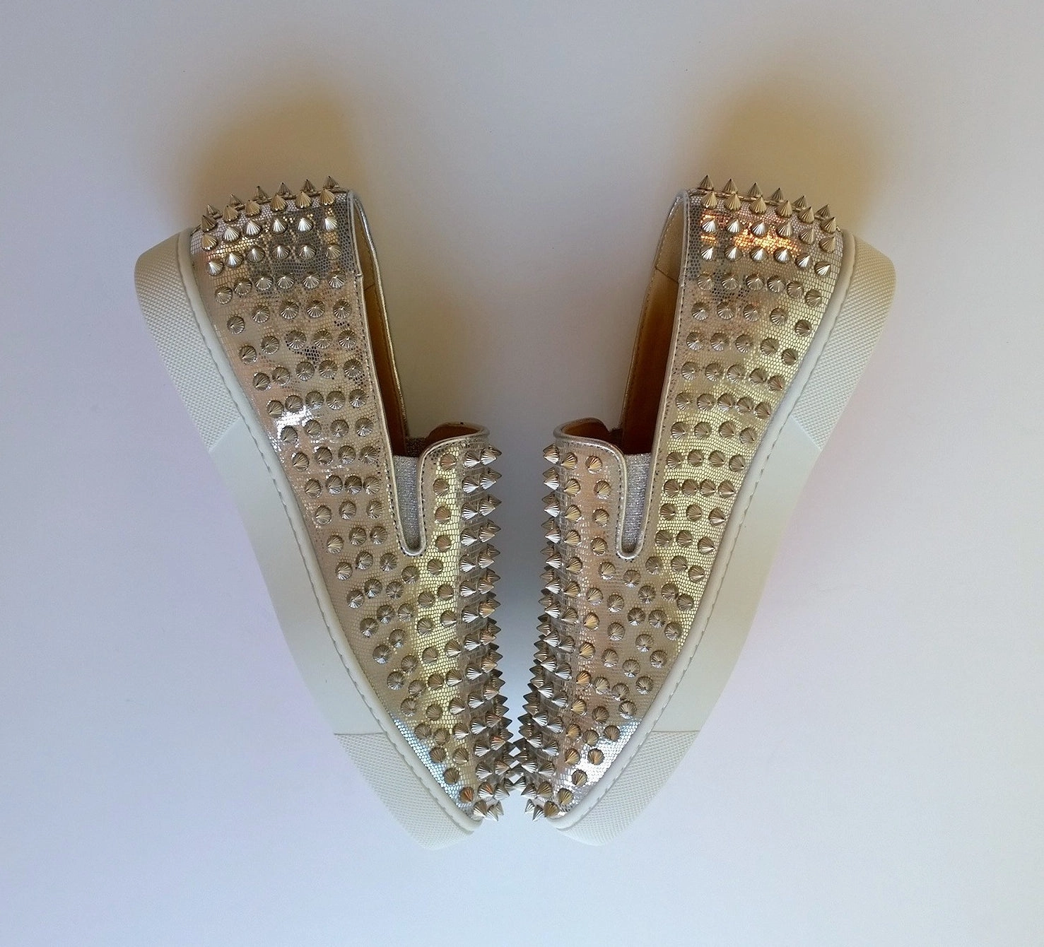 Christian Louboutin Roller Boat Studs Sneakers new in box spikes silver Prada Chunky Loafers