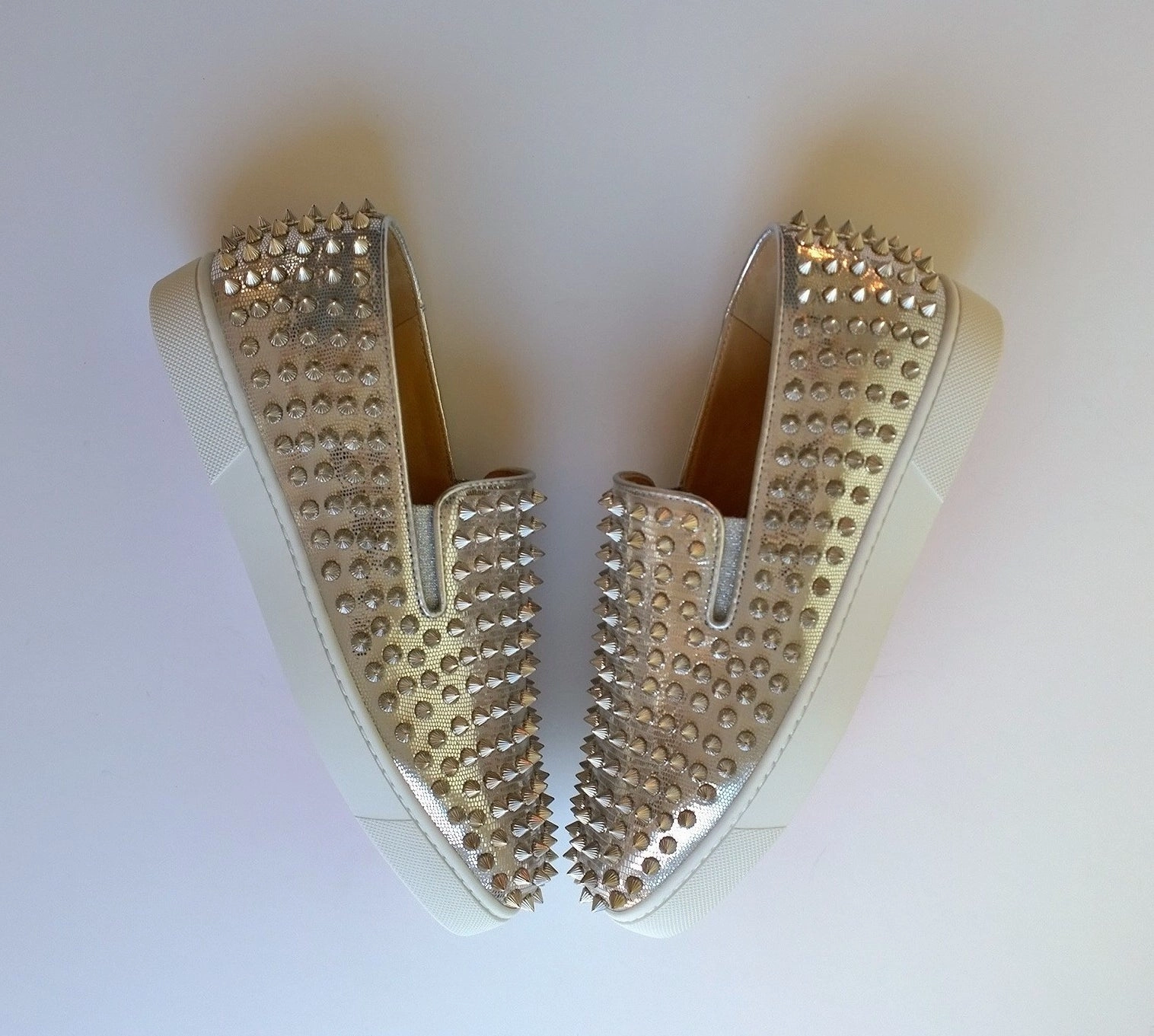 Hush Puppies Penny Loafers Christian Louboutin Roller Boat Studs Sneakers new in box spikes silver