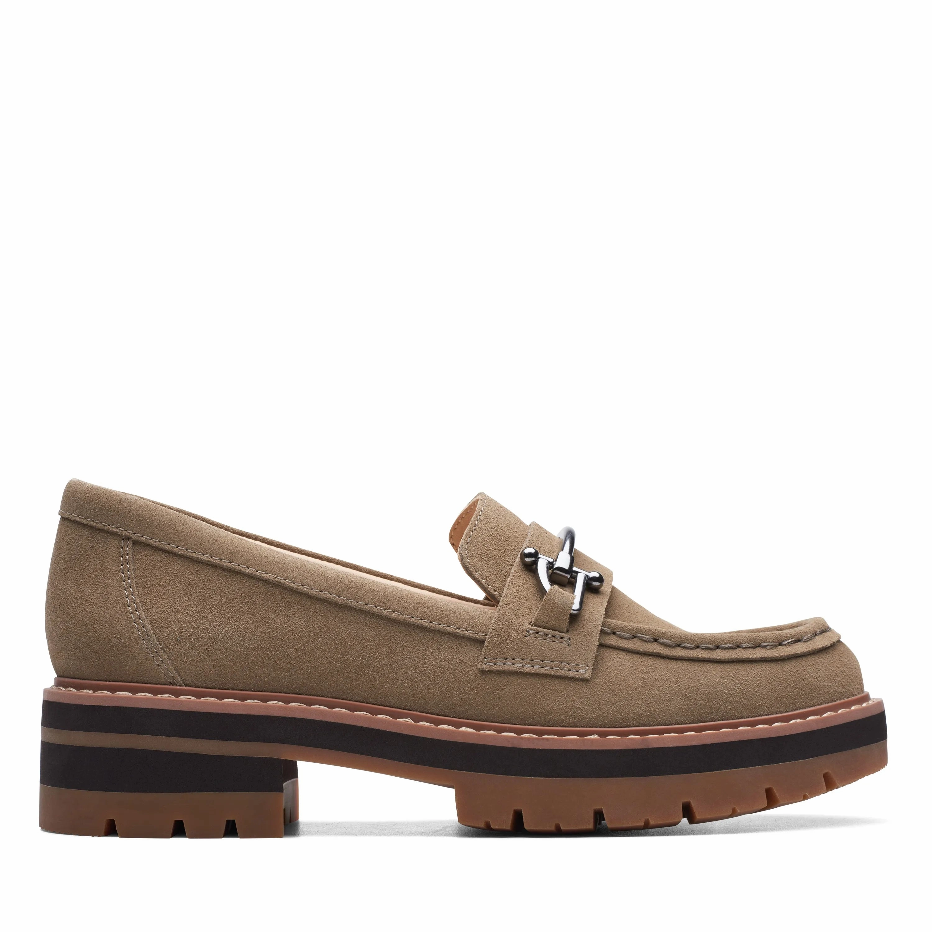 Tabis Loafers CLARKS | LOAFERS | WOMEN | ORIANNA BIT DARK SAND SUEDE | BROWN
