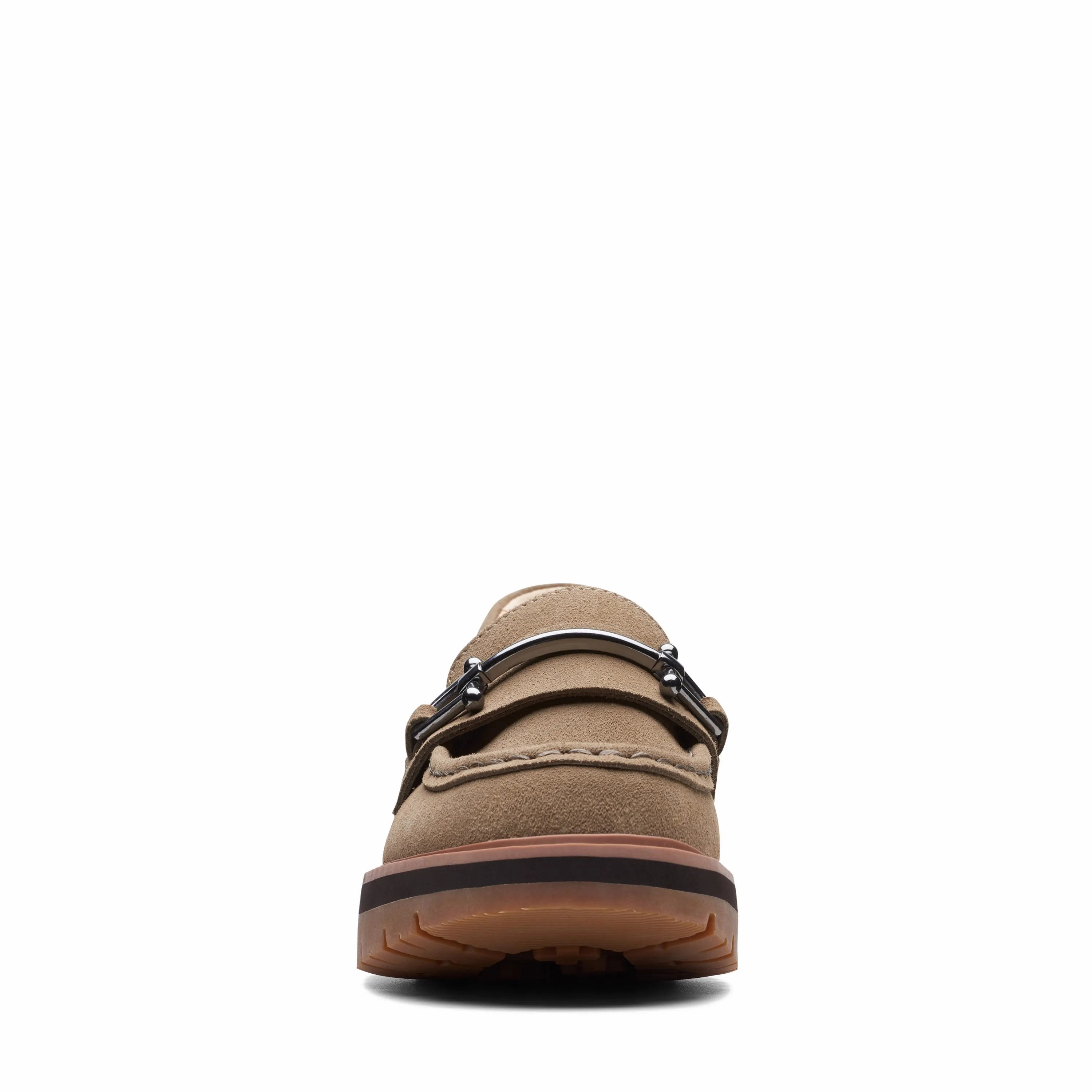 CLARKS | LOAFERS | WOMEN | ORIANNA BIT DARK SAND SUEDE | BROWN Platform Loafers