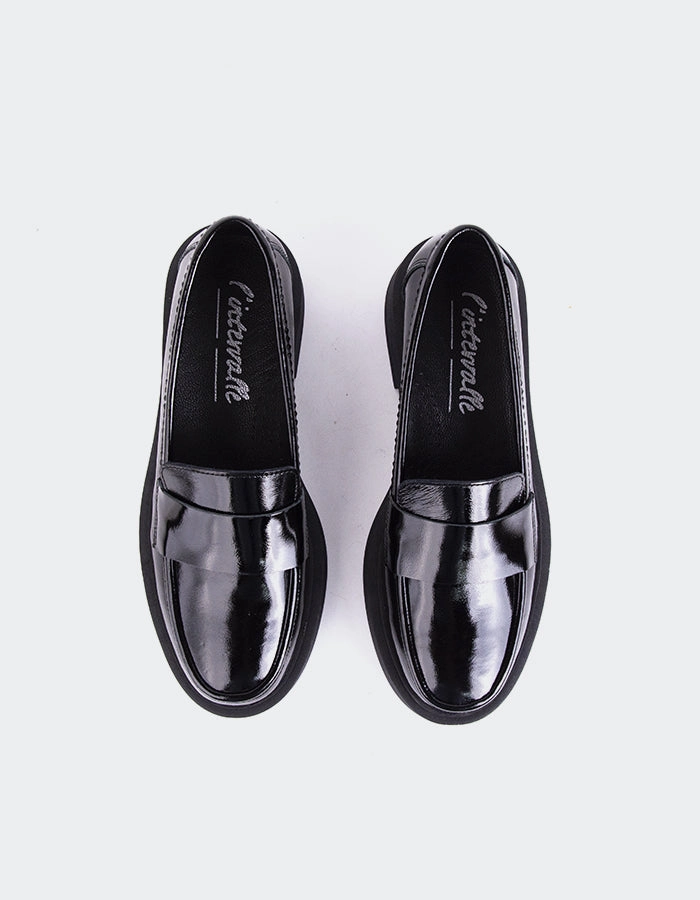 Novee Black Patent Chunky Loafers Patent