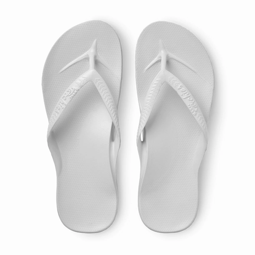 2000s Flip Flops ARCH SUPPORT THONGS - White