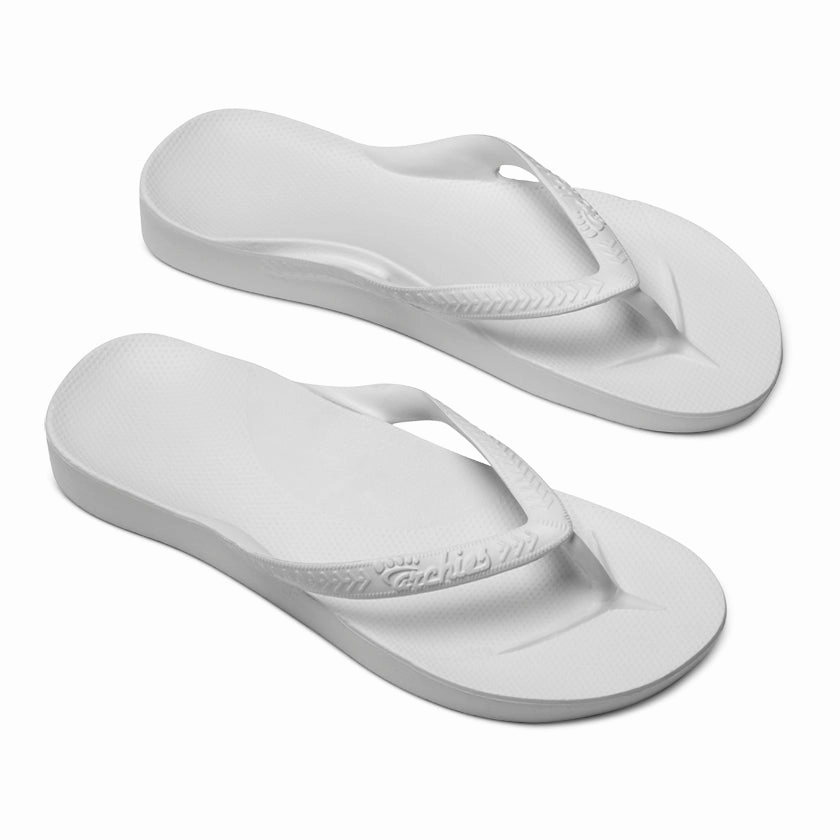 ARCH SUPPORT THONGS - White Amazing Flip Flops