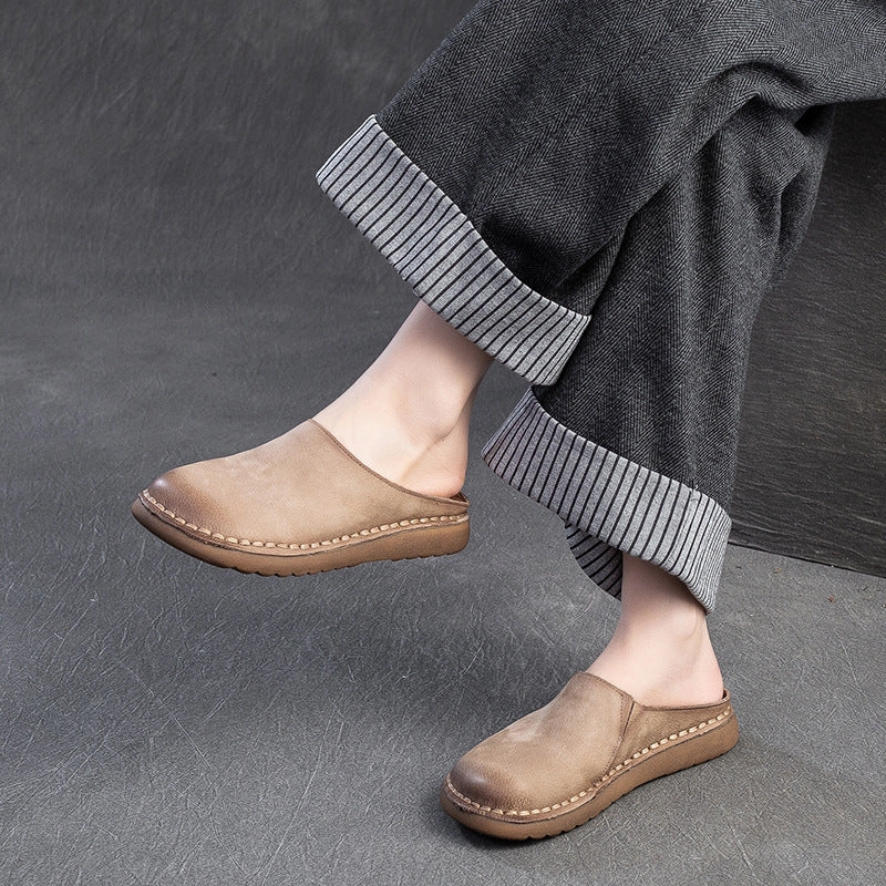 Slippers With Dogs On Them Closed Toe Slippers Comfortable Leather Women Shoes