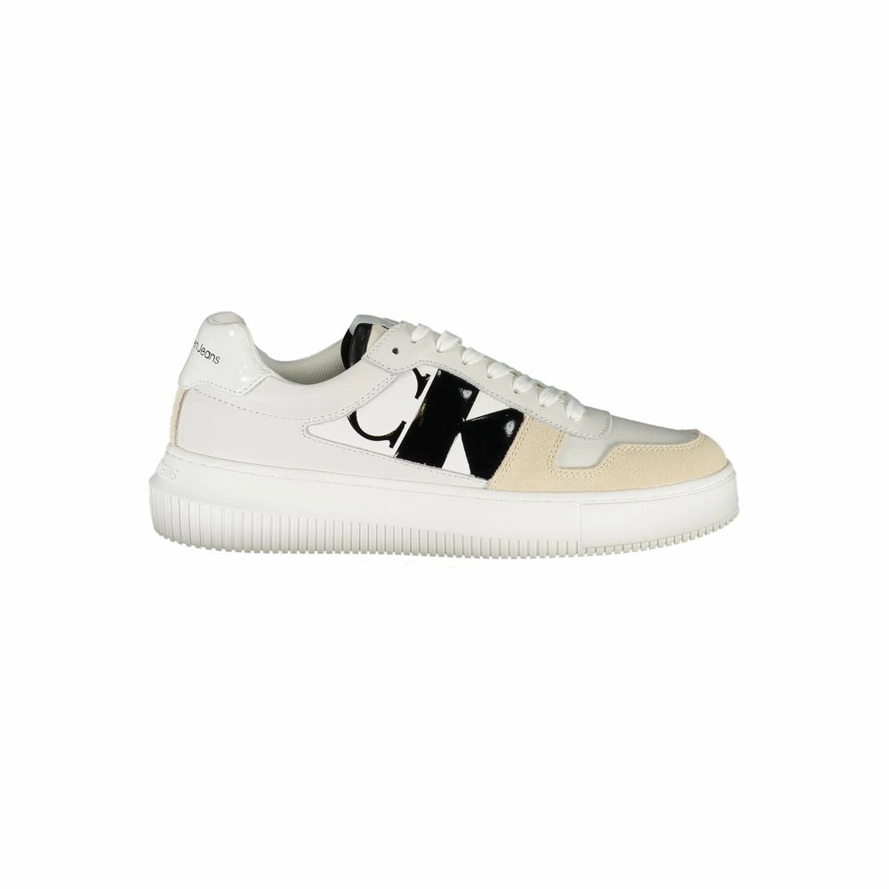 Elegant Sneakers Calvin Klein Elegant White Lace-Up Sneakers with Contrast Detail