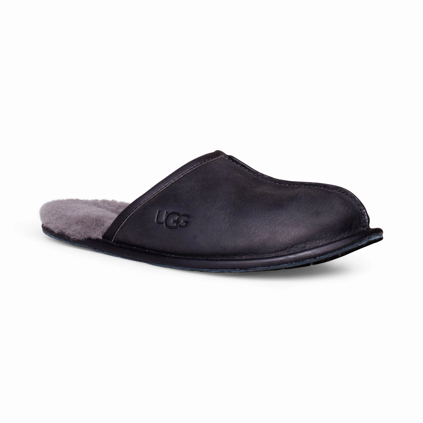 UGG Scuff Leather Black Slippers - Men's Fendi Slippers Price