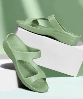 Orthopedic Flip Flops Paragon Women's Lightweight, Washable and Durable Green Slippers for Everyday Use