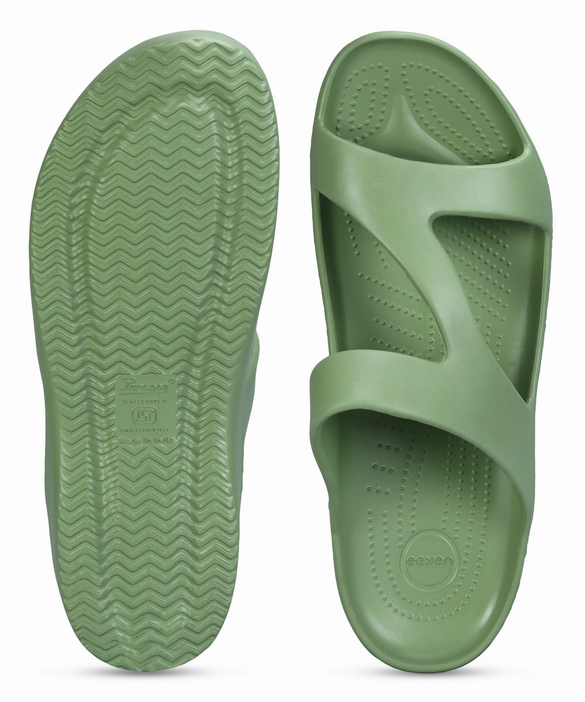 Backstrap Flip Flops Paragon Women's Lightweight, Washable and Durable Green Slippers for Everyday Use