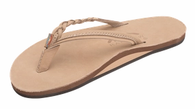 Flirty Braidy Sierra Brown Ladies Flip Flops With Bottle Opener