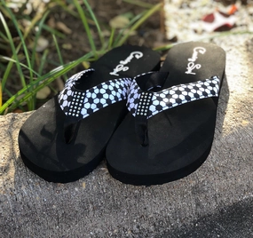Cocomo Soul FABRIC Soccer Flip Flops Soccer Sandals Slippers Womens Playboy Platform Flip Flops