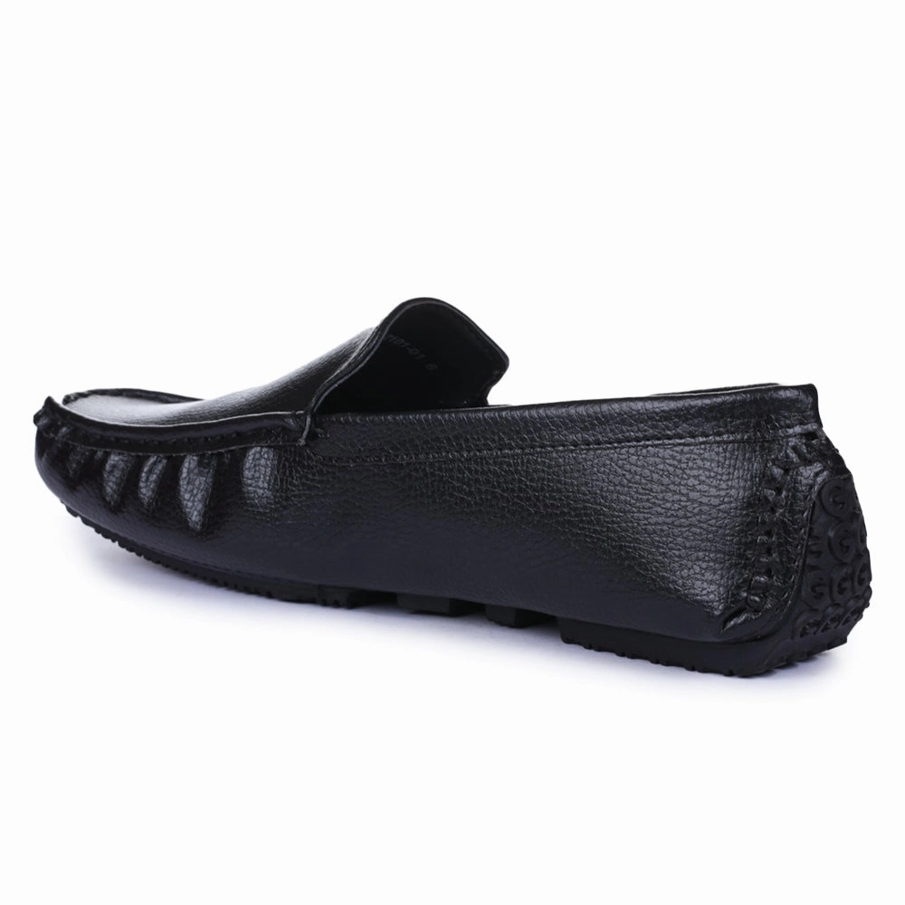 Gliders Black Casual Loafer Shoes For Men 2101-01 By Liberty Old Man Loafers