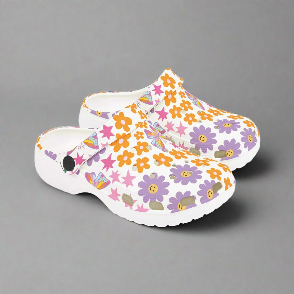Colorful Kids' EVA Foam Clogs with Butterflies and Flowers Sf Af1 Mid Casual Shoes