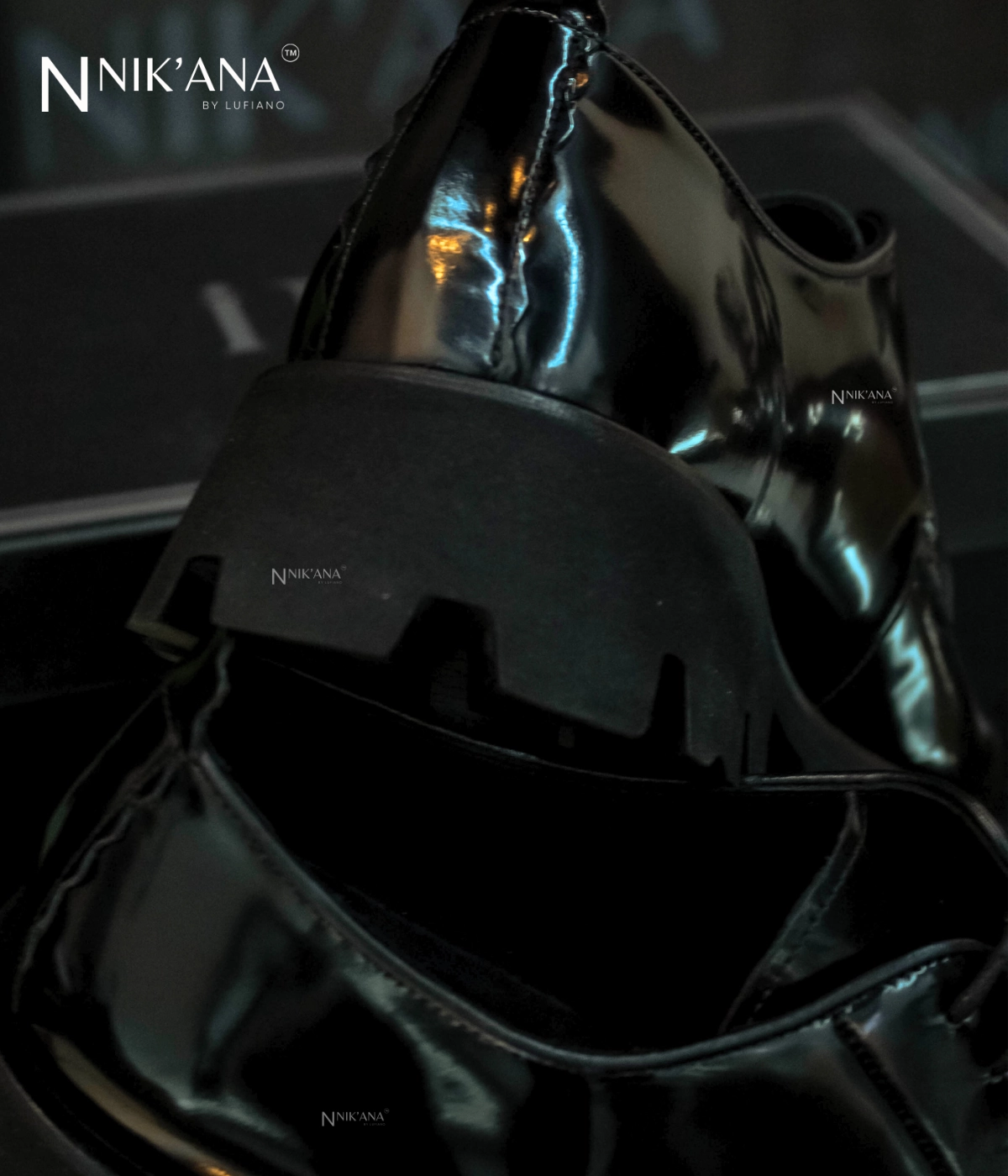 Flat Shoe Polish iLVi022-Lace up: Black