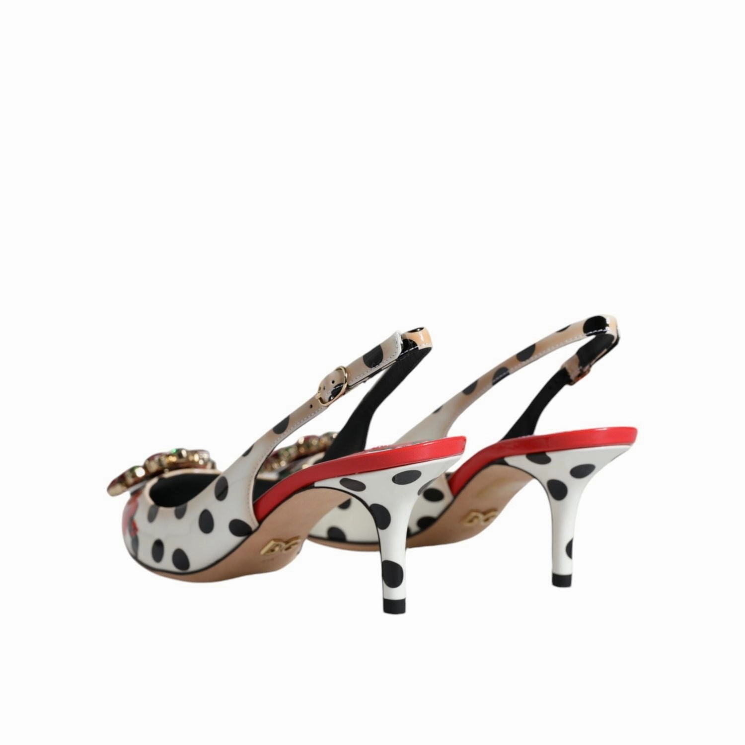 Aqua Shoes Sandals Dolce & Gabbana Multicolor Leather Crystal Heels Slingback Shoes