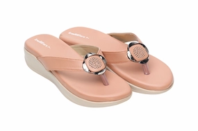 Leather Flats Shoes Comfort Ladies Chappal 26599