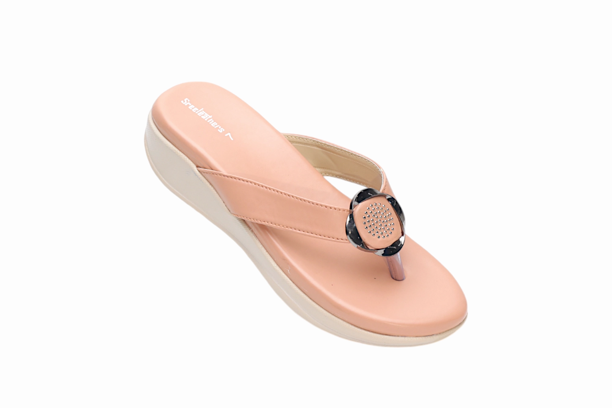 Comfort Ladies Chappal 26599 Leopard Print Flat Shoes Wide Fit