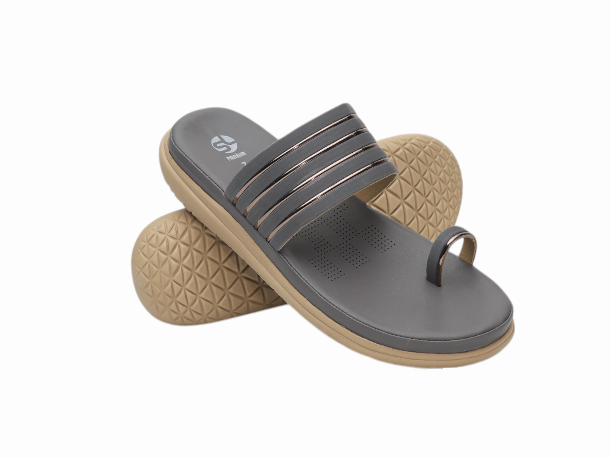 Comfort Ladies Chappal 57166 Frame Flat Shoes