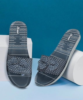 Arched Flip Flops Paragon PUK7025L Women's Blue-Grey Sliders with Cushioned Sole for Everyday Use