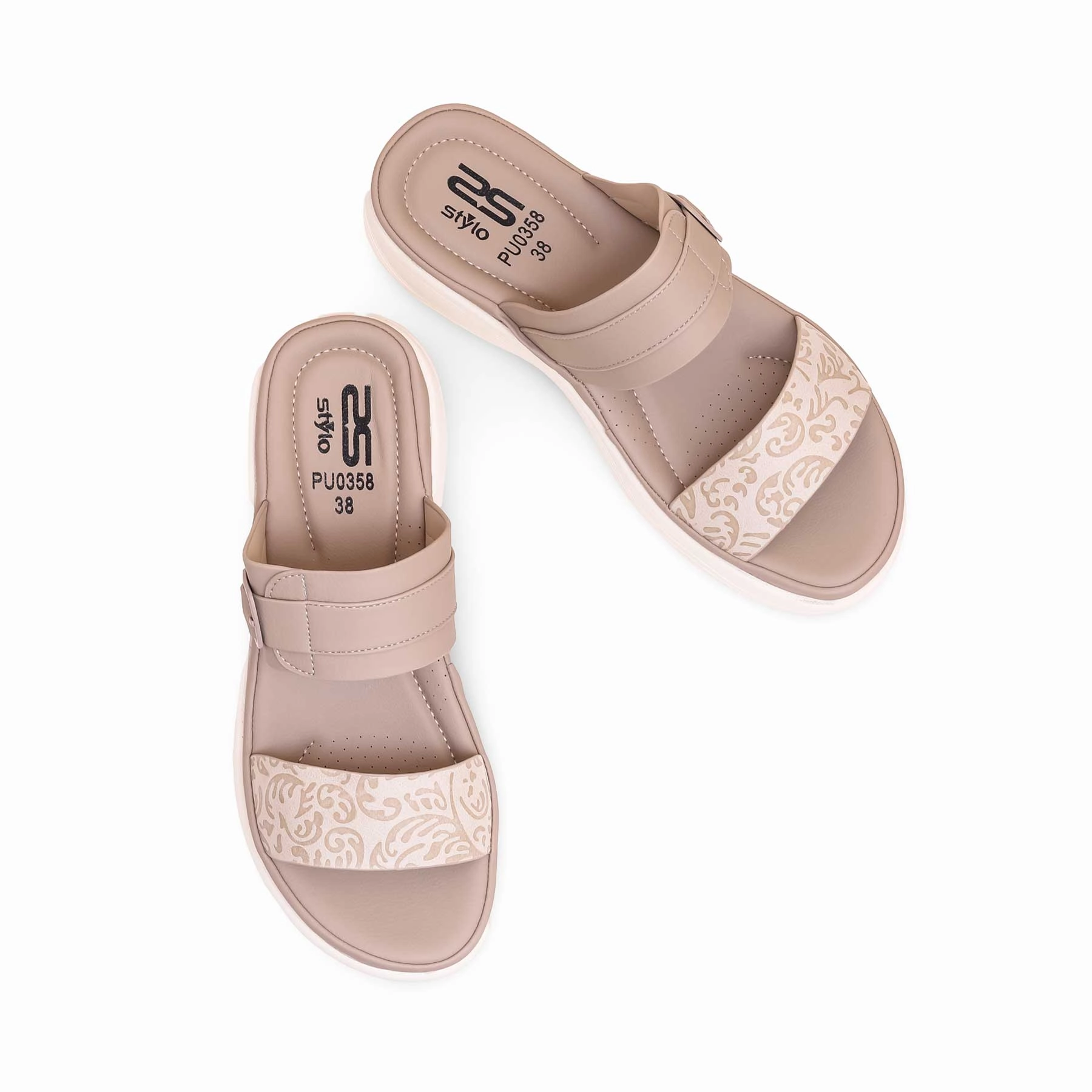 Beige Formal Slipper PU0358 Vibrating Massage Slippers