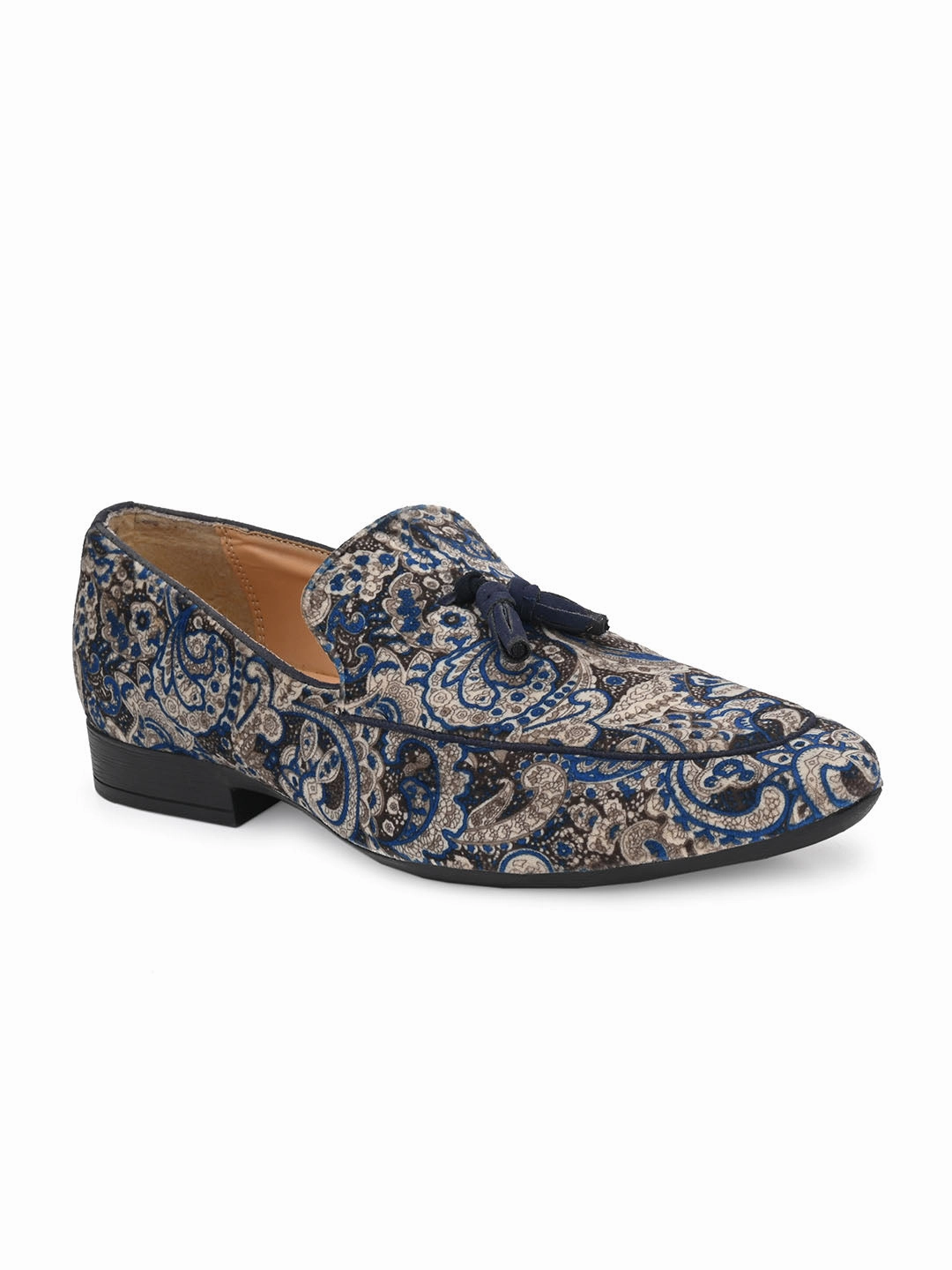 Most Comfortable Loafers For Walking Royal Blue Paisley Tassel Loafers