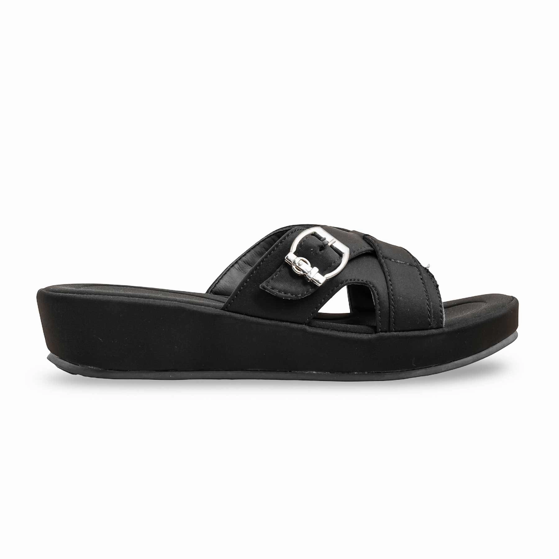 Anti Slip Slippers For Elderly Black Formal Slipper PU0541