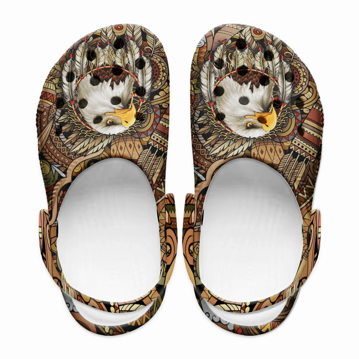 Native Pattern Clog Shoes For Adult and Kid 89215 New Gold Gladiator Sandals