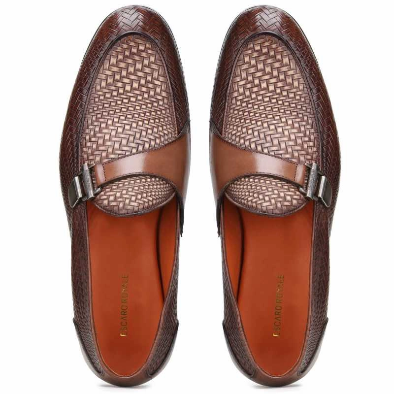 Tempe Weave-Pattern Single Monk Loafers