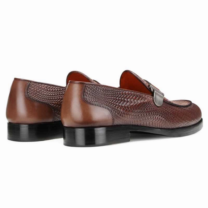 Tempe Weave-Pattern Single Monk Loafers