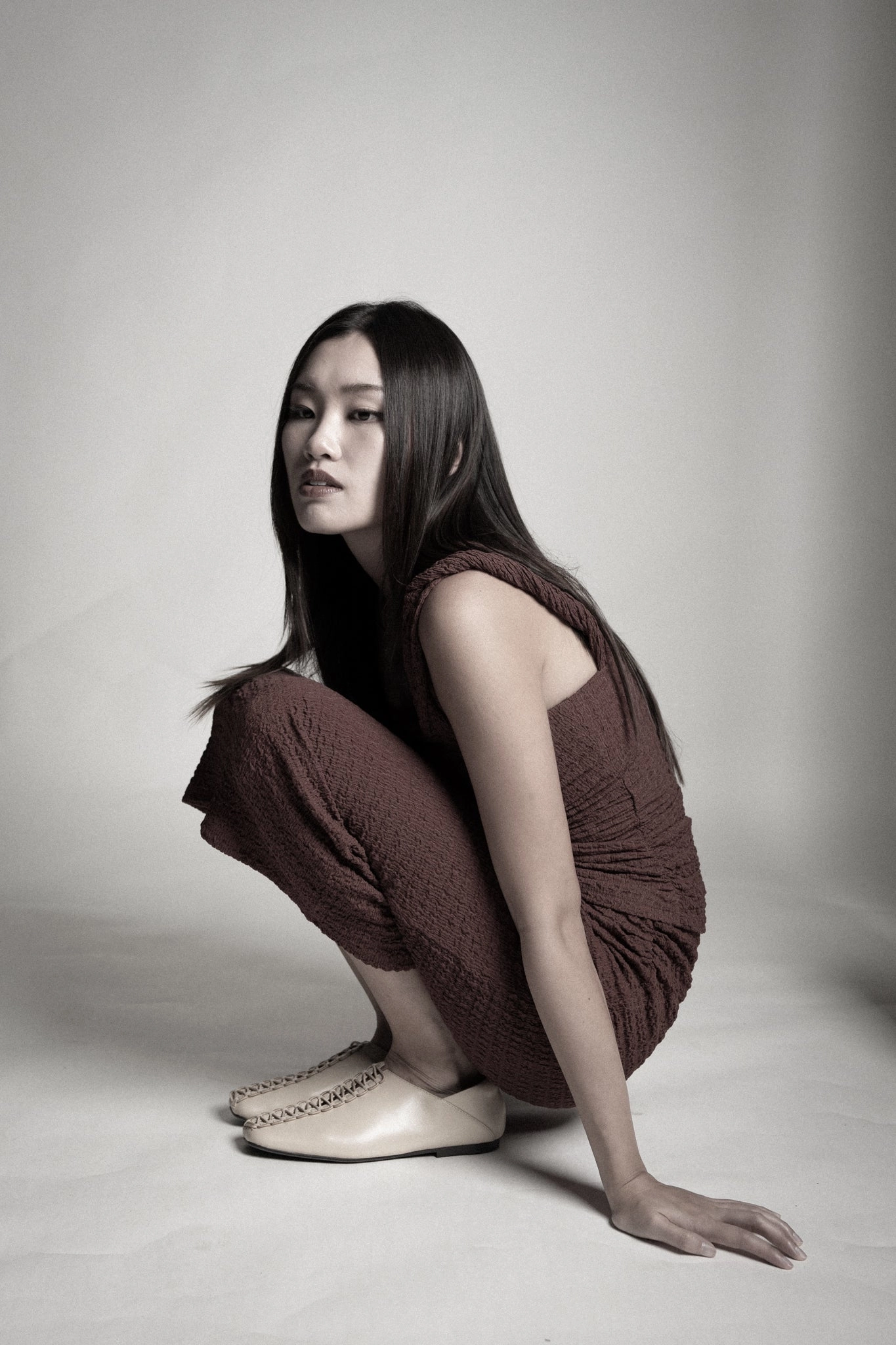 Parasol  Square Toe Zip-Zap String Flats Patent Leather Loafers