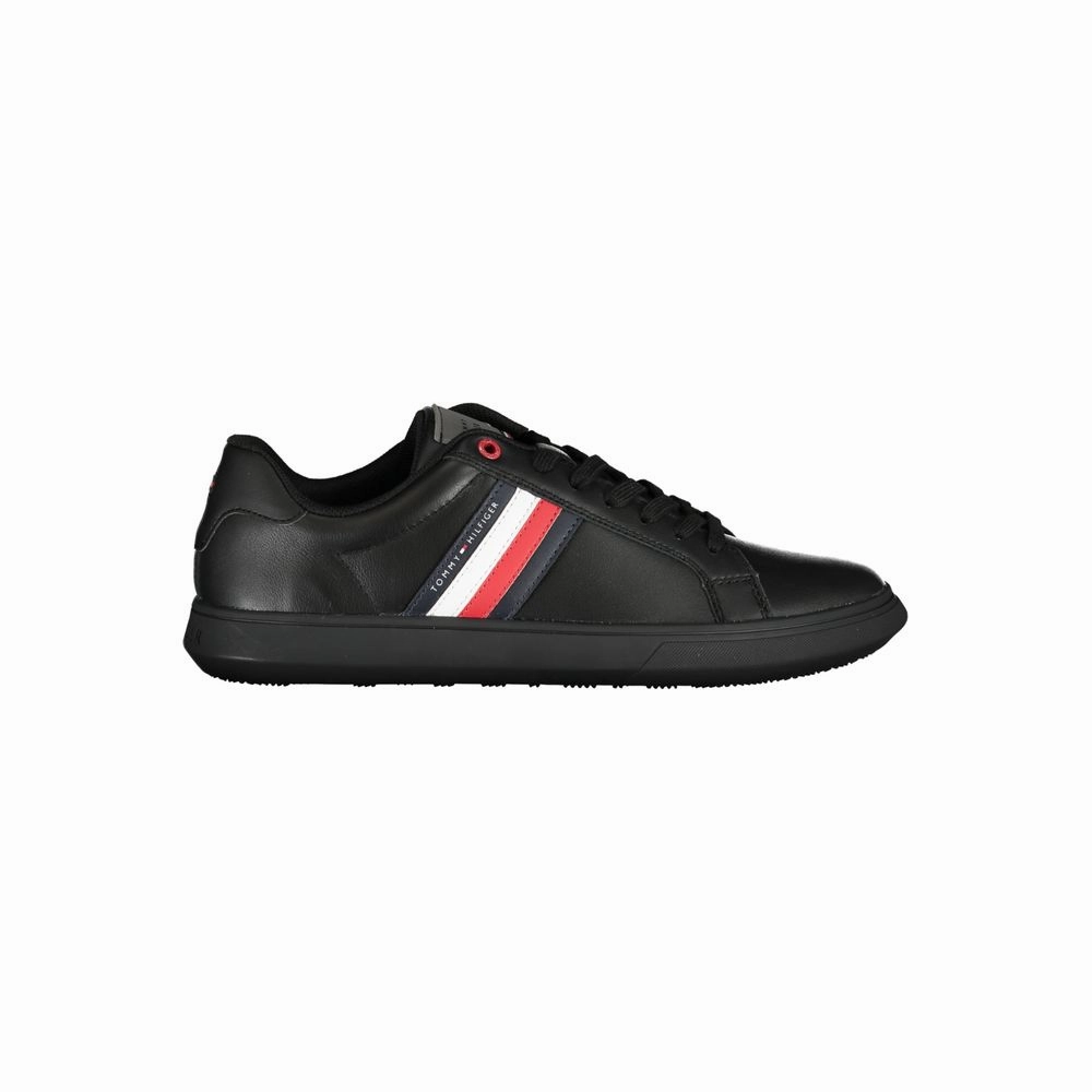 Tommy Hilfiger Chic Black Sneakers with Iconic Contrast Details Smart Casual Dress Code Shoes