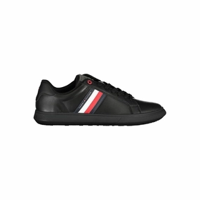 Tommy Hilfiger Chic Black Sneakers with Iconic Contrast Details Plaid Casual Shoes
