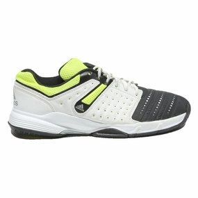Adidas Softball Turf Shoes ADIDAS Court Stabil Mens Low Top Trainers White Black & Yellow Synthetic UK 7.5
