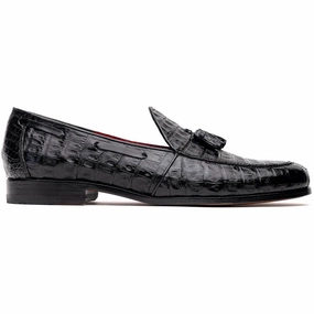 Temu Loafers Marco Di Milano Bianchi Black Caiman Crocodile Tassel Loafers