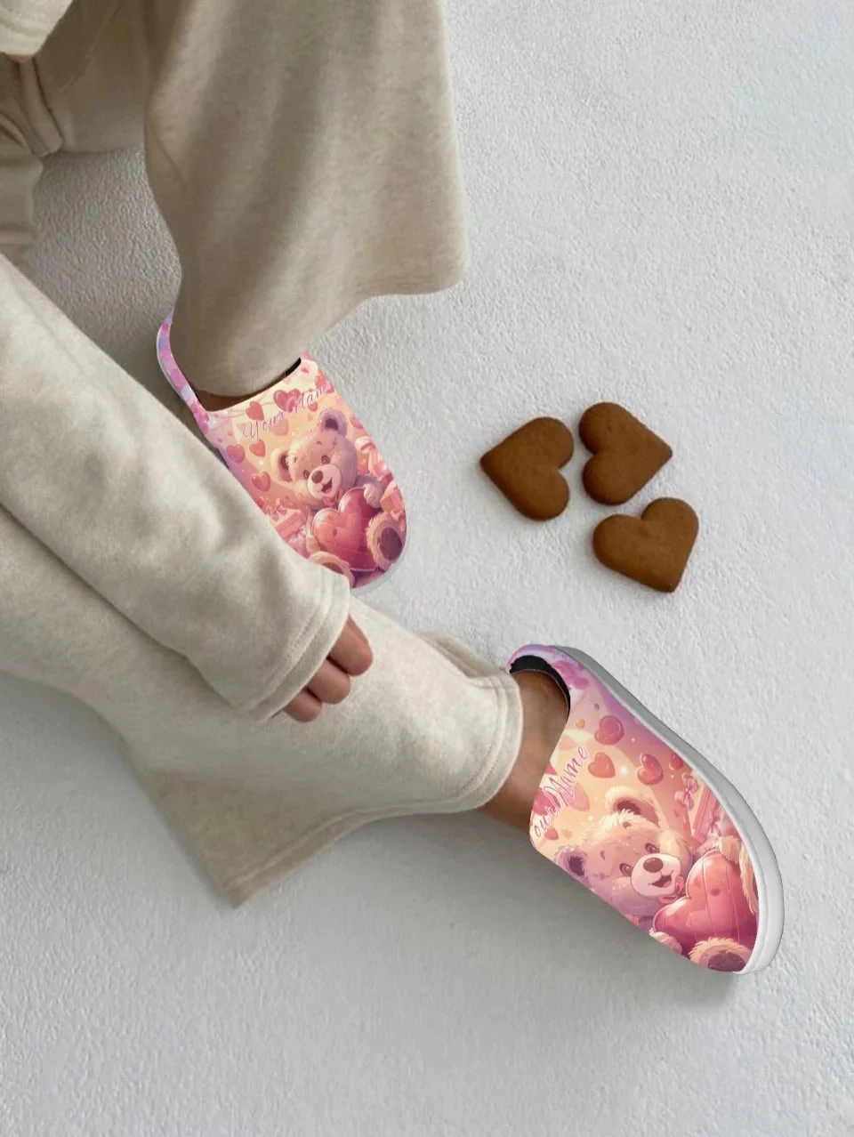 Mustard Seed Slippers Unique Gift,Personalized Warm Love Fur Slippers, Custom Couples Indoor Shoes for Valentine's Day