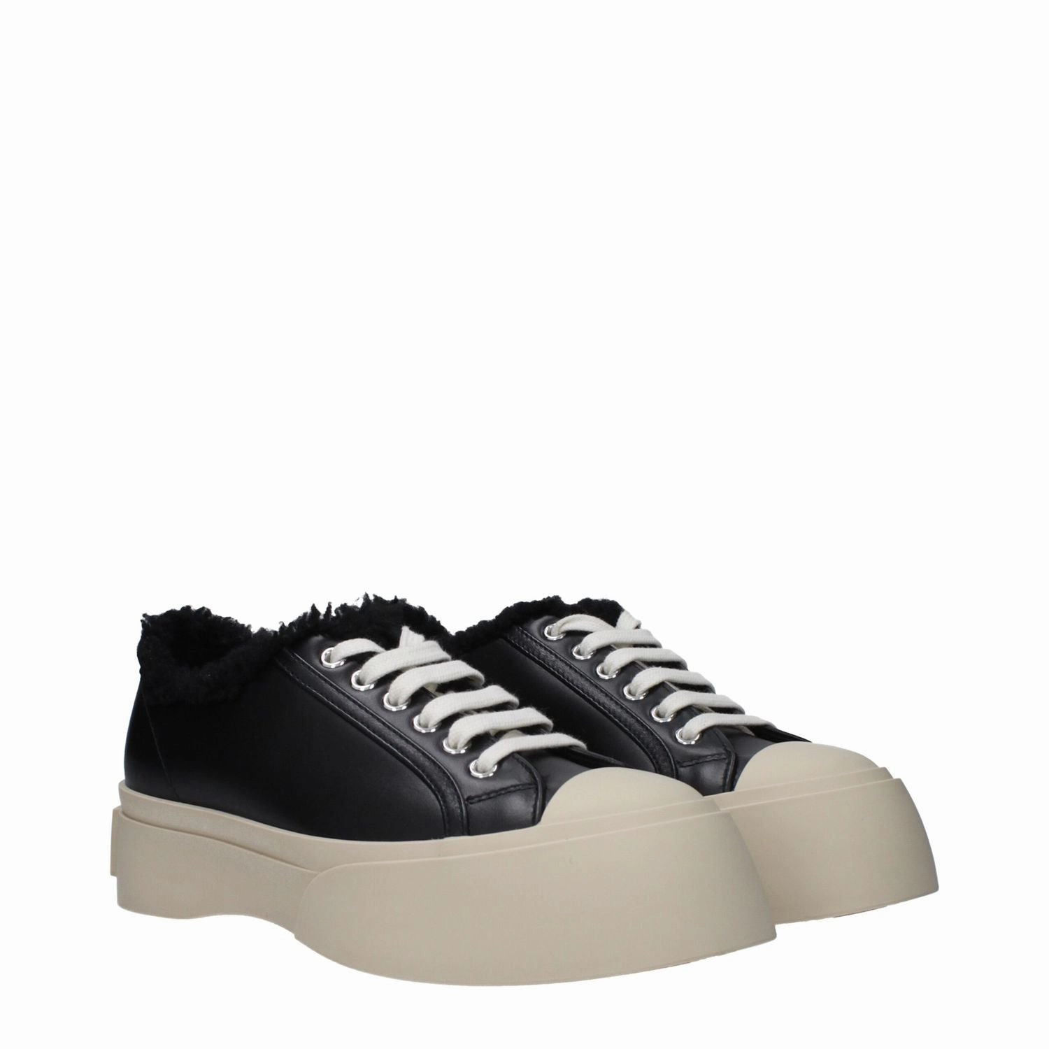 Marni Black Leather Chunky Sneakers Biodegradable Sneakers