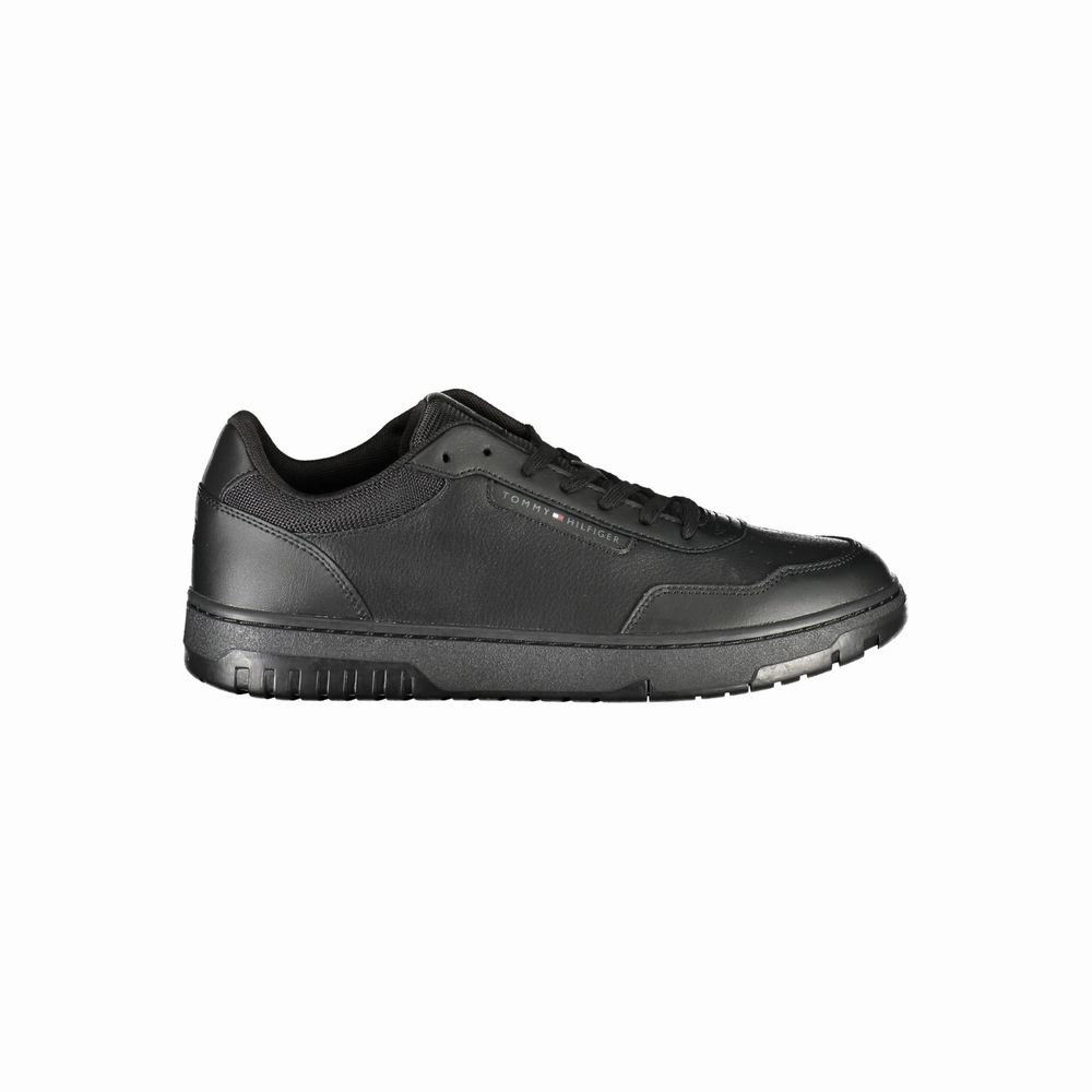 Tommy Hilfiger Black Leather Men Sneaker Everyday Sneakers