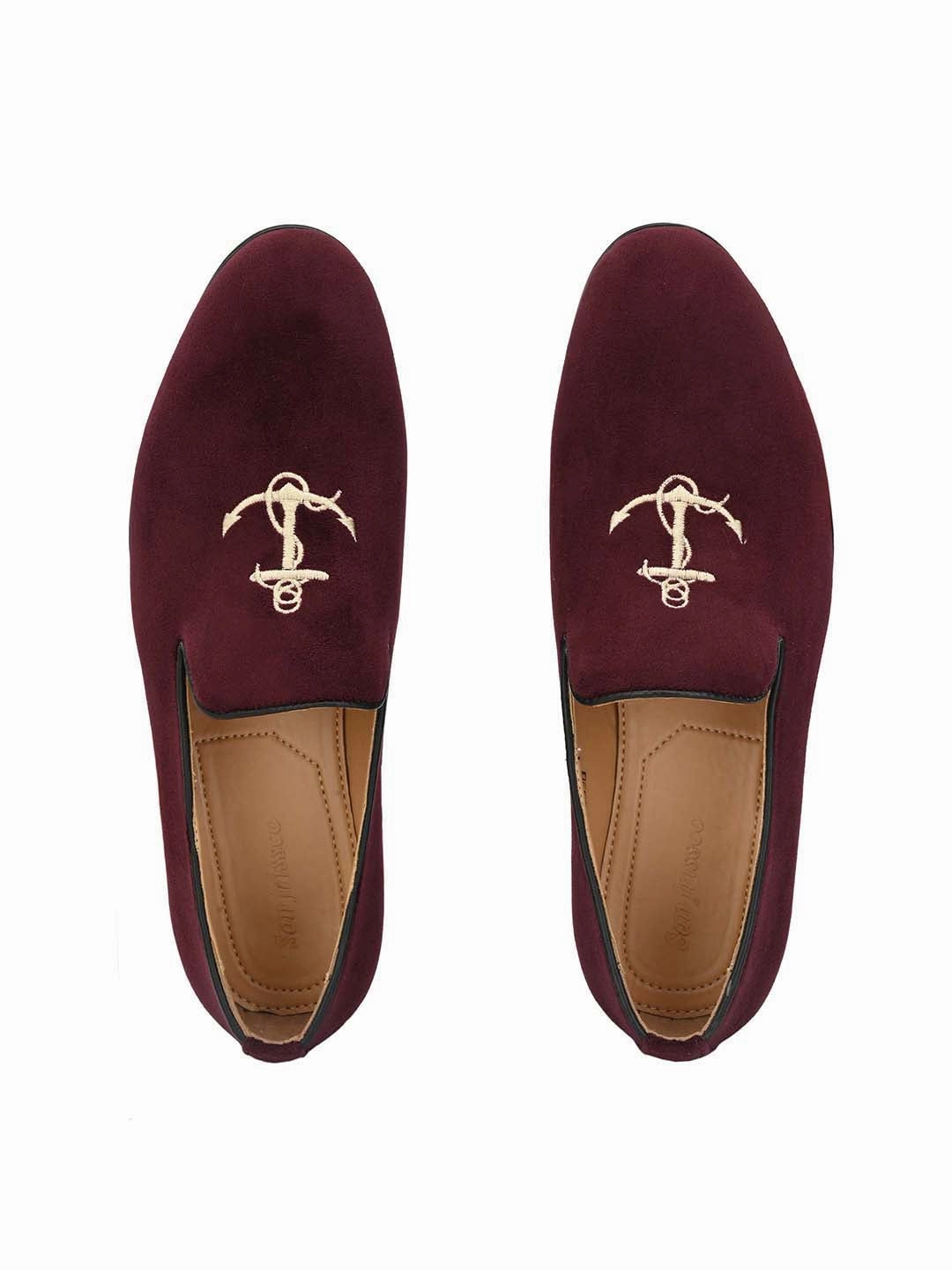 Cherry Anchor Embroidered Loafers Chrome Heart Loafers