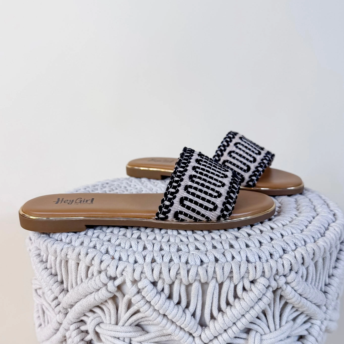 Corky's | Here For A Good Time Woven Flat Sandal in Black Capri Flip Flops Discontinued